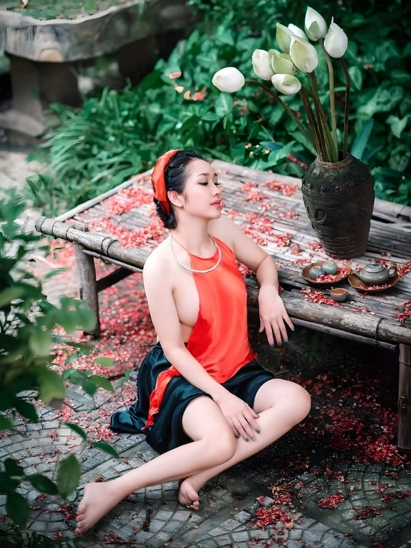 gái mặc áo yếm thả rông